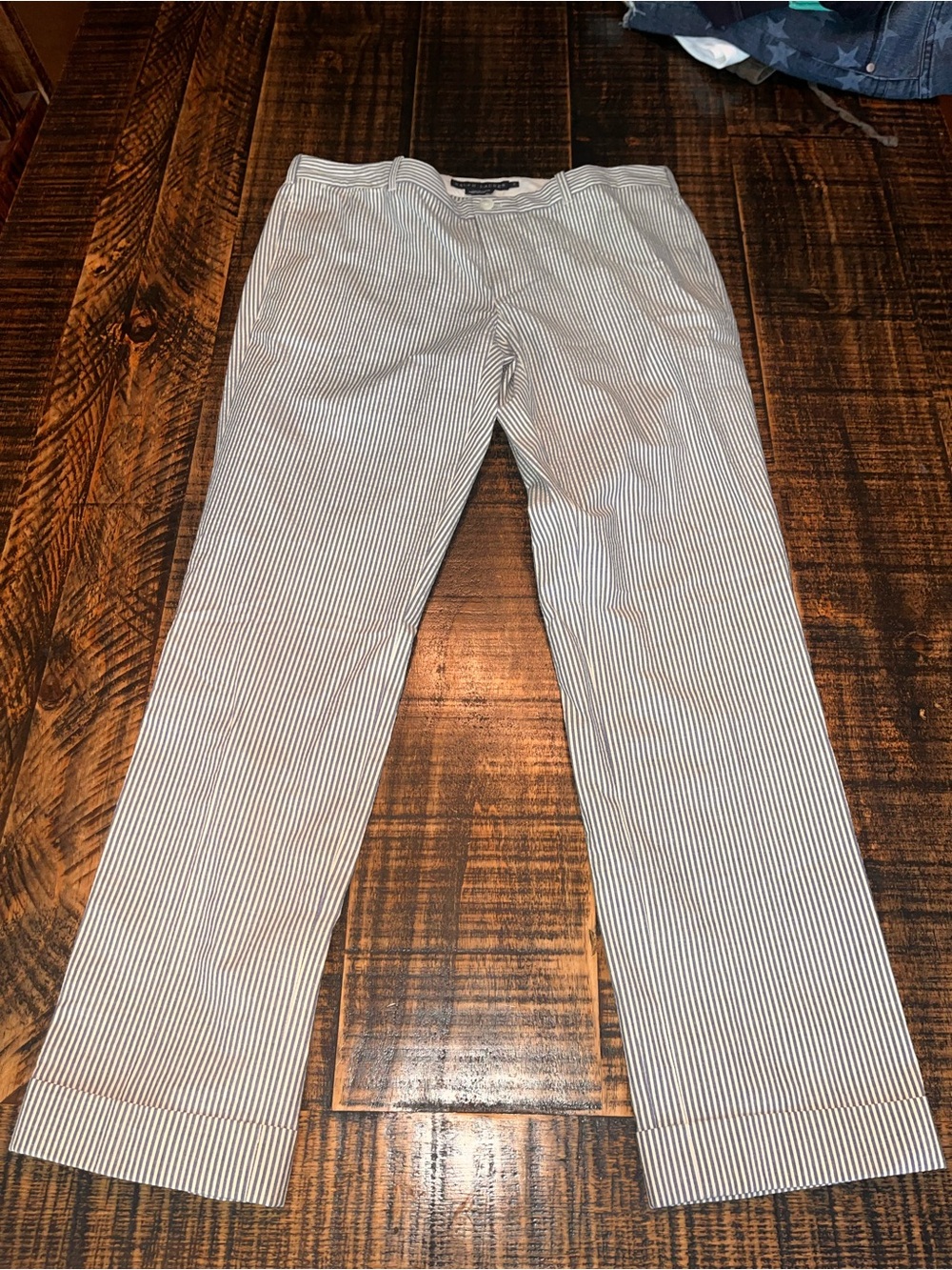 Ralph Lauren size 8 Seersucker Pants Blue & White